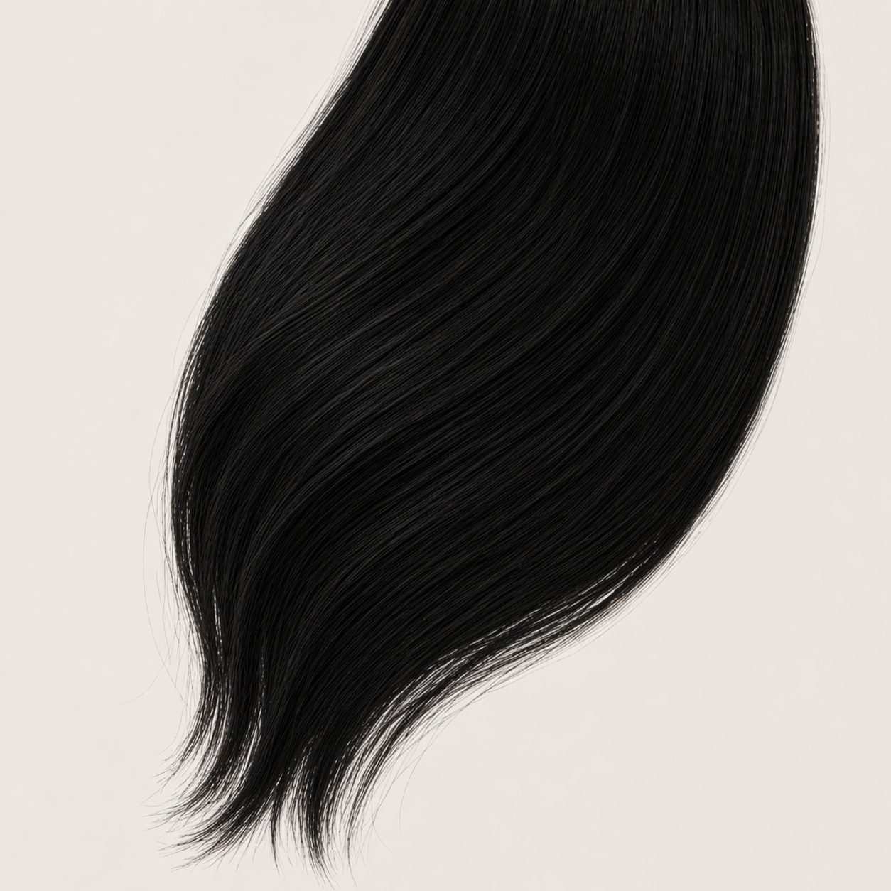 Extension capelli Butterfly Weft Stessia nel colore #1 Nero corvino, distese in piano