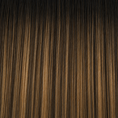 Nahaufnahme der Remy-Echthaarstruktur in Farbe #1BT1B/4/Oak Balayage