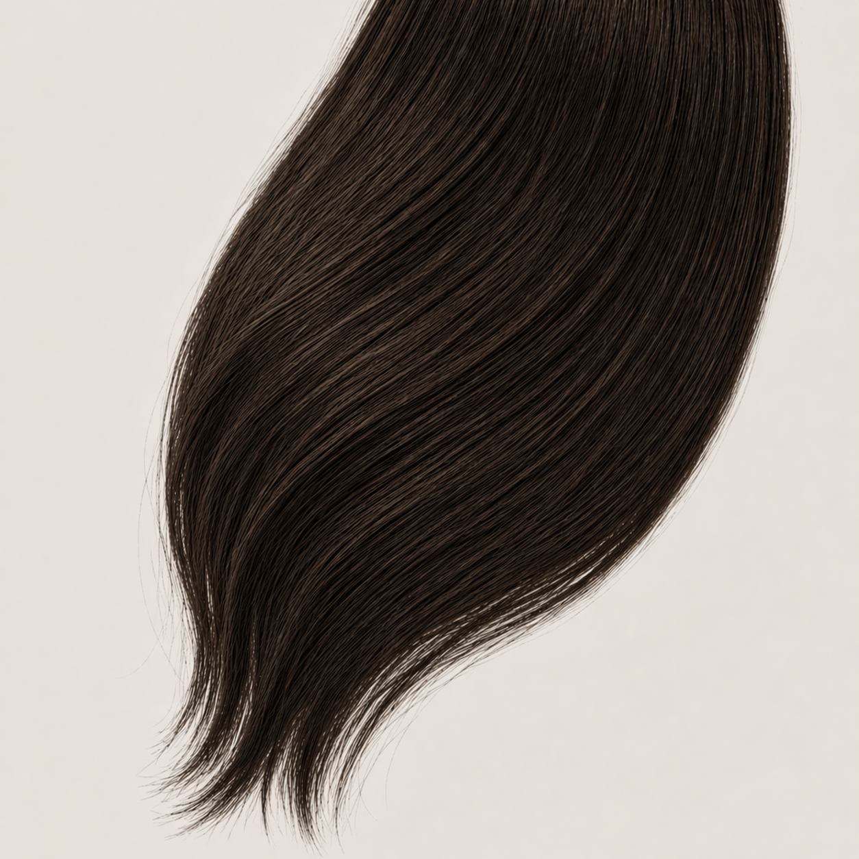 Extension capelli Butterfly Weft Stessia nel colore #2 Bruno nero, distese in piano