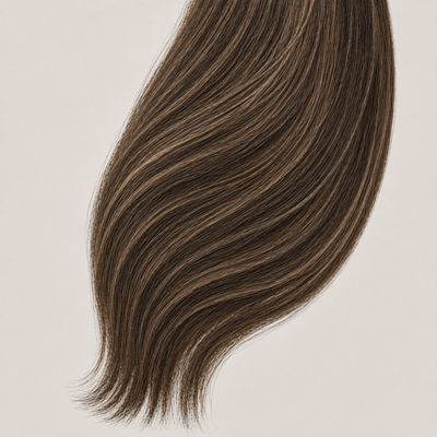 Extensions de cheveux Butterfly Weft Stessia en teinte #4/6 Mèches, posées à plat