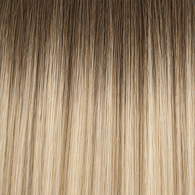 Nahaufnahme der Remy-Echthaarstruktur in Farbe #5A/613/18 Balayage