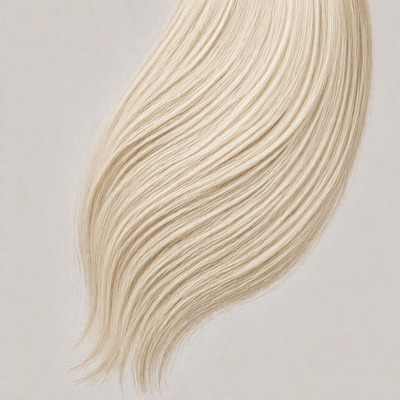 Extension capelli Butterfly Weft Stessia nel colore #60 Biondo platino, distese in piano