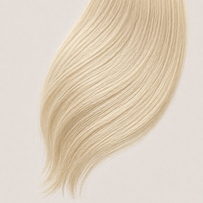 Stessia Butterfly Weft Echthaar Extensions in Farbe #613 Vanilleblond, flach ausgelegt