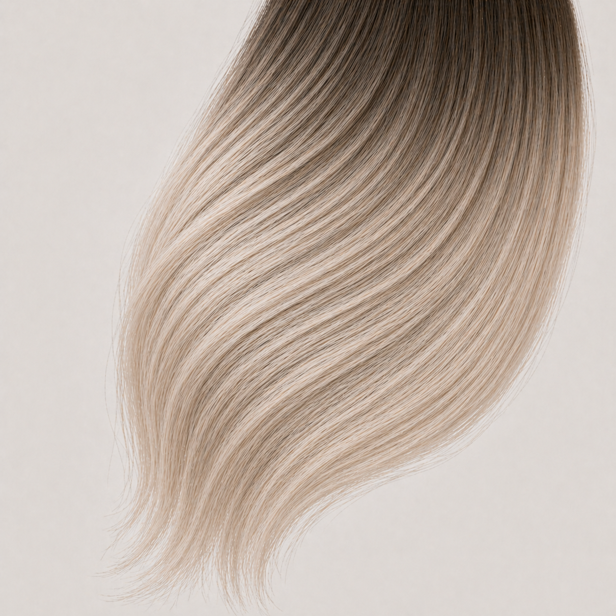 Stessia butterfly weft hair extensions in shade #8A/10 Rooted, laid flat