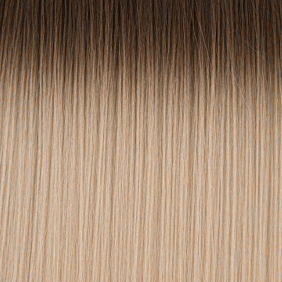 Nahaufnahme der Remy-Echthaarstruktur in Farbe #8T60 Rooted