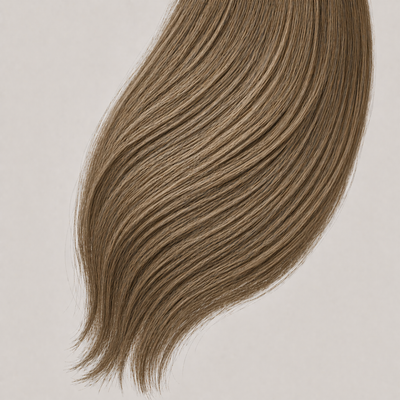 Stessia Butterfly Weft Echthaar Extensions in Farbe #8 Mittelblond, flach ausgelegt