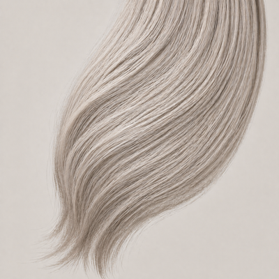 Stessia Butterfly Weft Echthaar Extensions in Farbe #Silver, flach ausgelegt